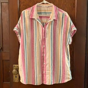 Beach Lounge Multicolored Striped Top